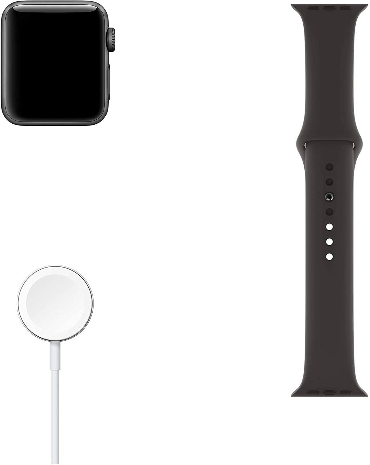 Apple Watch Series 4 44mm (GPS) - Boîtier En Aluminium Gris Sidéral Avec Bracelet Sport Noir (Reconditionné)