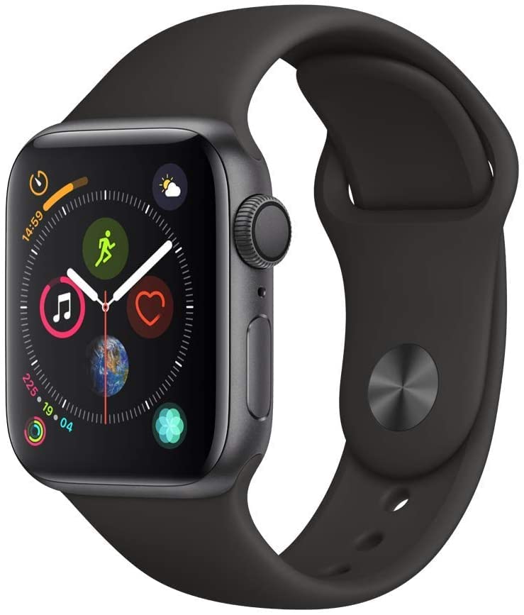 Apple Watch Series 4 44mm (GPS) - Boîtier En Aluminium Gris Sidéral Avec Bracelet Sport Noir (Reconditionné)