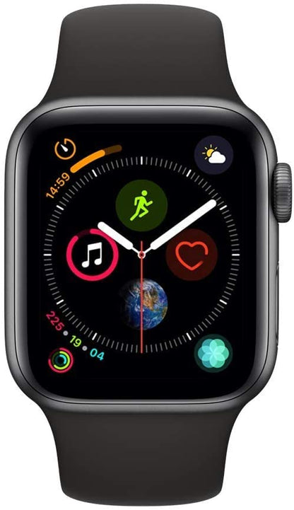 Apple Watch Series 4 44mm (GPS) - Boîtier En Aluminium Gris Sidéral Avec Bracelet Sport Noir (Reconditionné)