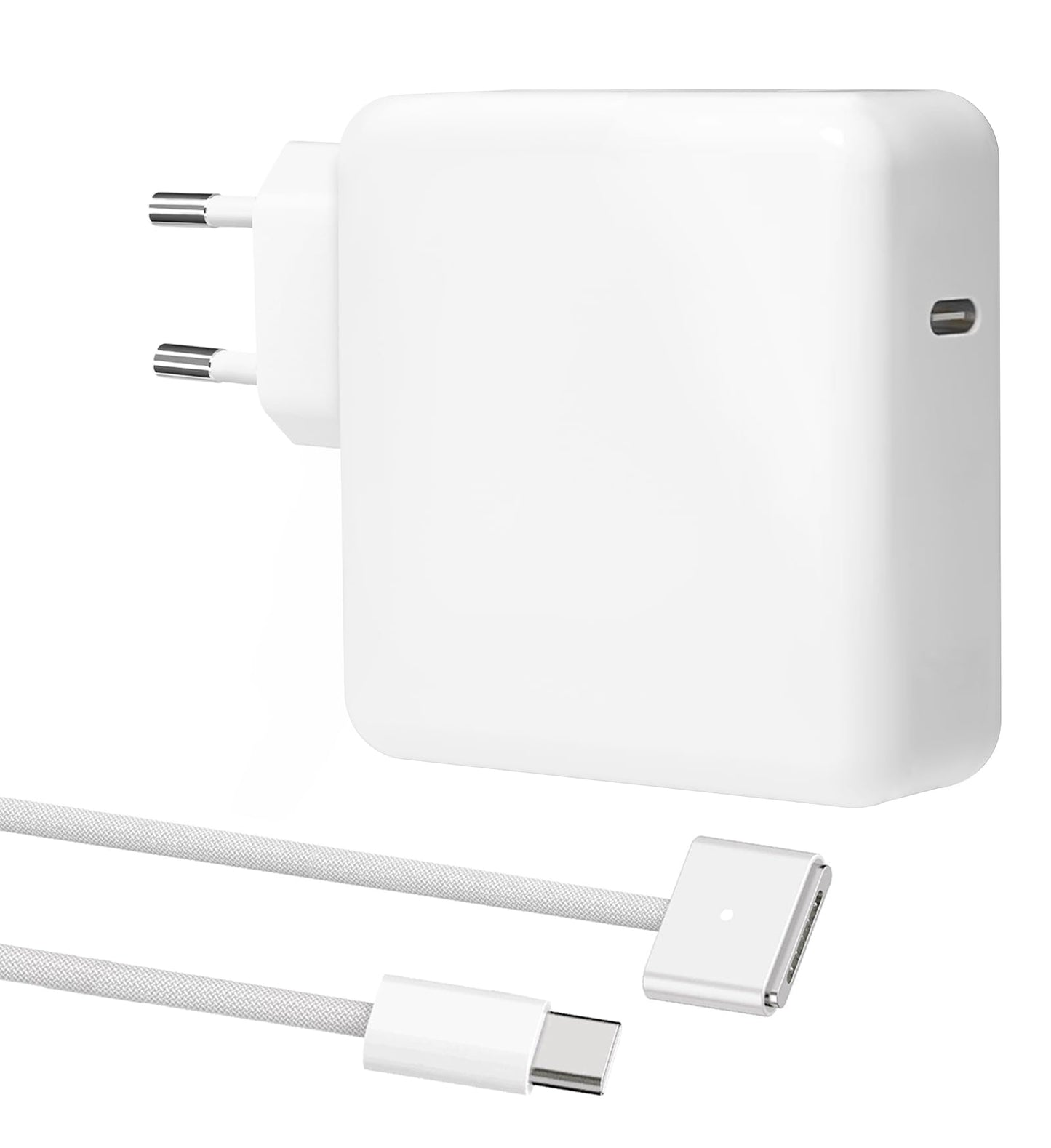 SiliconV Chargeur Mac Book Air, Chargeur 118 W pour MacBook Pro 16 14 Pouces, MacBook Air 15 13 Pouces 2024 2023 2022 2021 M4 M3 M2 M1 Câble avec câble tressé USB-C vers T-Tip de 2,1 M