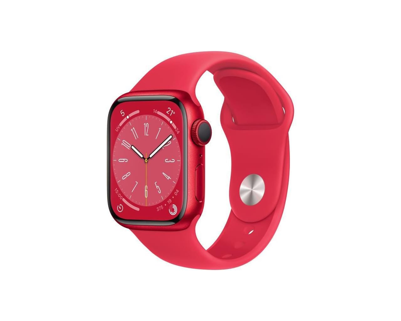 Apple Watch Series 8 GPS, Boîtier en Aluminium (Product) Red de 41 mm, Bracelet Sport (Product) Red - Regular