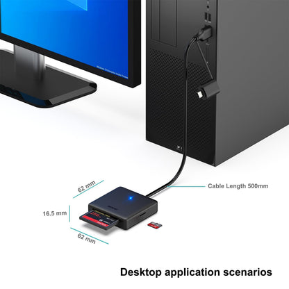 Lecteur de Carte mémoire, BENFEI 4 in 1 USB-C vers SD Adaptateur de Lecteur de Carte SD Micro SD MS CF, Compatible avec iPhone 15 Pro/Max, MacBook Pro/Air 2023, iPad Pro, Surface Book 3 et Plus