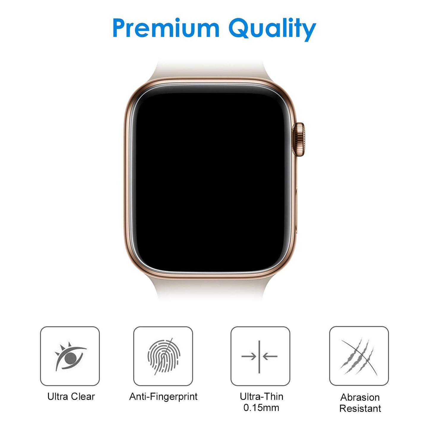 JETech Protection D'écran pour Apple Watch SE (2022/2020) /Series 6 5 4 44 mm, Haute définition, TPU Film de Protection Ultra-Mince, Lot de 3