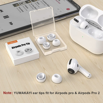 [3 paires]Embouts pour Airpods Pro et Airpods Pro 2 Avec Trou de Réduction du Bruit,Embouts en Silicone Airpods Pro Avec Boîte de Rangement Portable et S'adaptent Dans le Boîtier de Chargement(S/M/L)