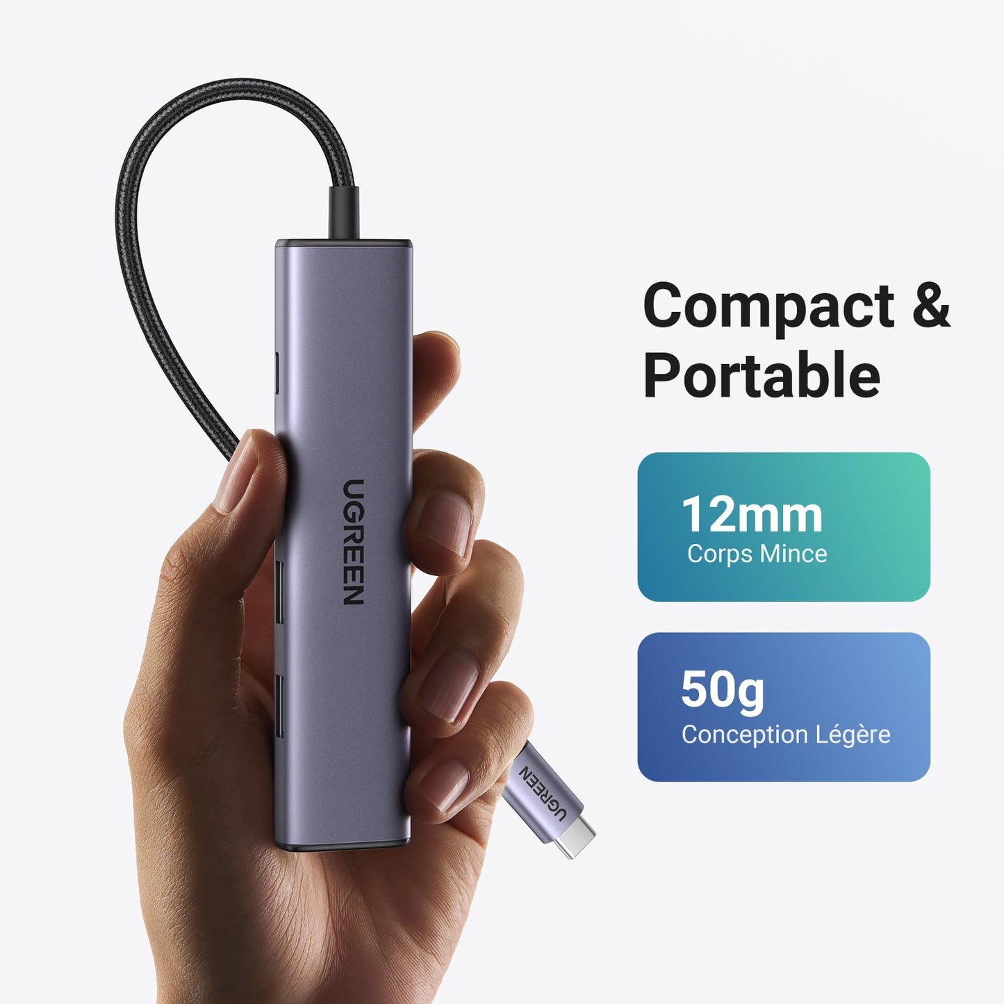 UGREEN Revodok 105 Hub USB C HDMI 4K PD 100W Charge Multi Data Ports 5Gbps 5 en 1 Adaptateur USB C vers HDMI Compatible avec iPhone 16 Plus Pro Max 15 MacBook iPad Pro Air Surface Galaxy S24