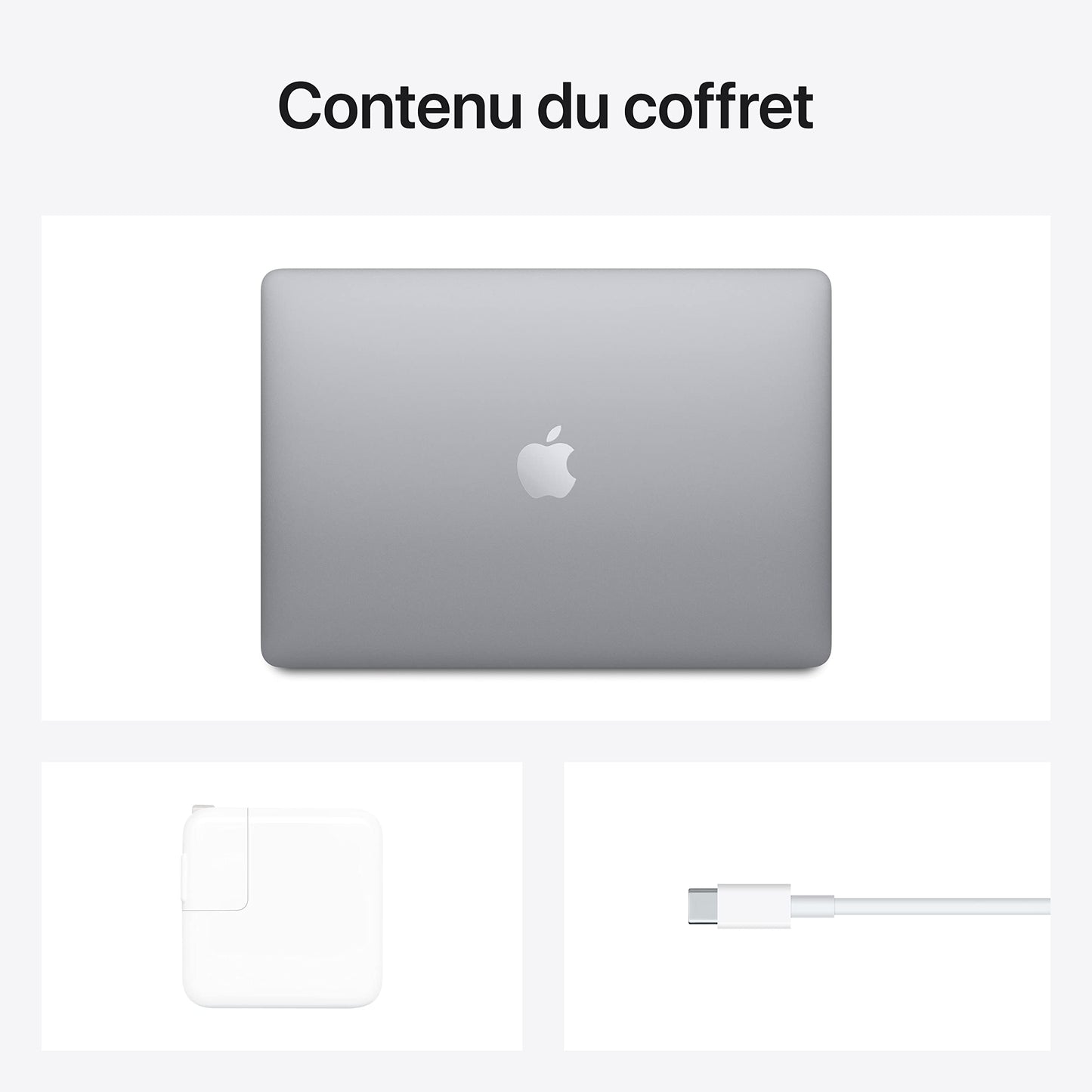 Apple Ordinateur Portable MacBook Air 2020 : Puce M1, éCran Retina 13′′, 8 Go de RAM, 256 Go de Stockage SSD, Clavier rétroéClairé, Caméra FaceTime HD, Touch ID; Gris Sidéral