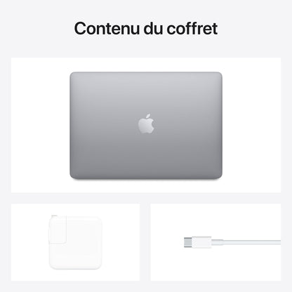 Apple Ordinateur Portable MacBook Air 2020 : Puce M1, éCran Retina 13′′, 8 Go de RAM, 256 Go de Stockage SSD, Clavier rétroéClairé, Caméra FaceTime HD, Touch ID; Gris Sidéral