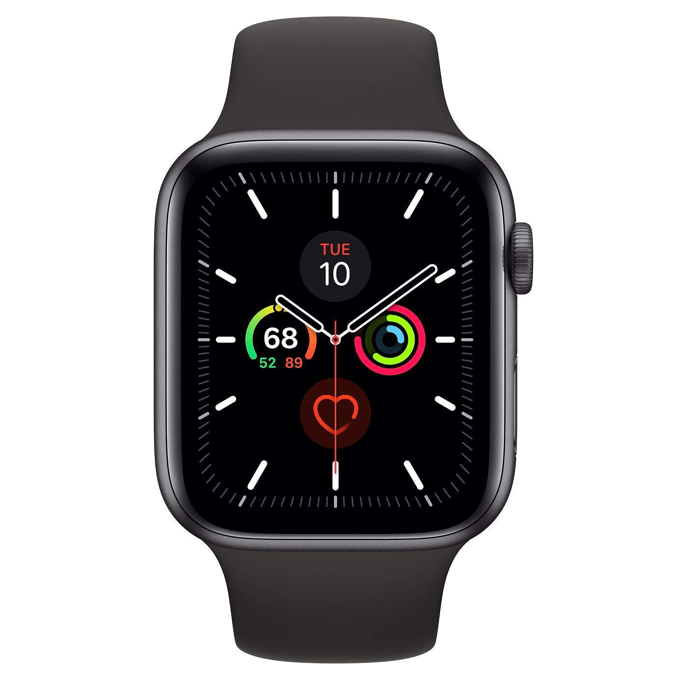 Apple Watch Series 5 44mm (GPS + Cellular) - Boîtier En Aluminium Gris Sidéral Avec Bracelet Sport Noir (Reconditionné)