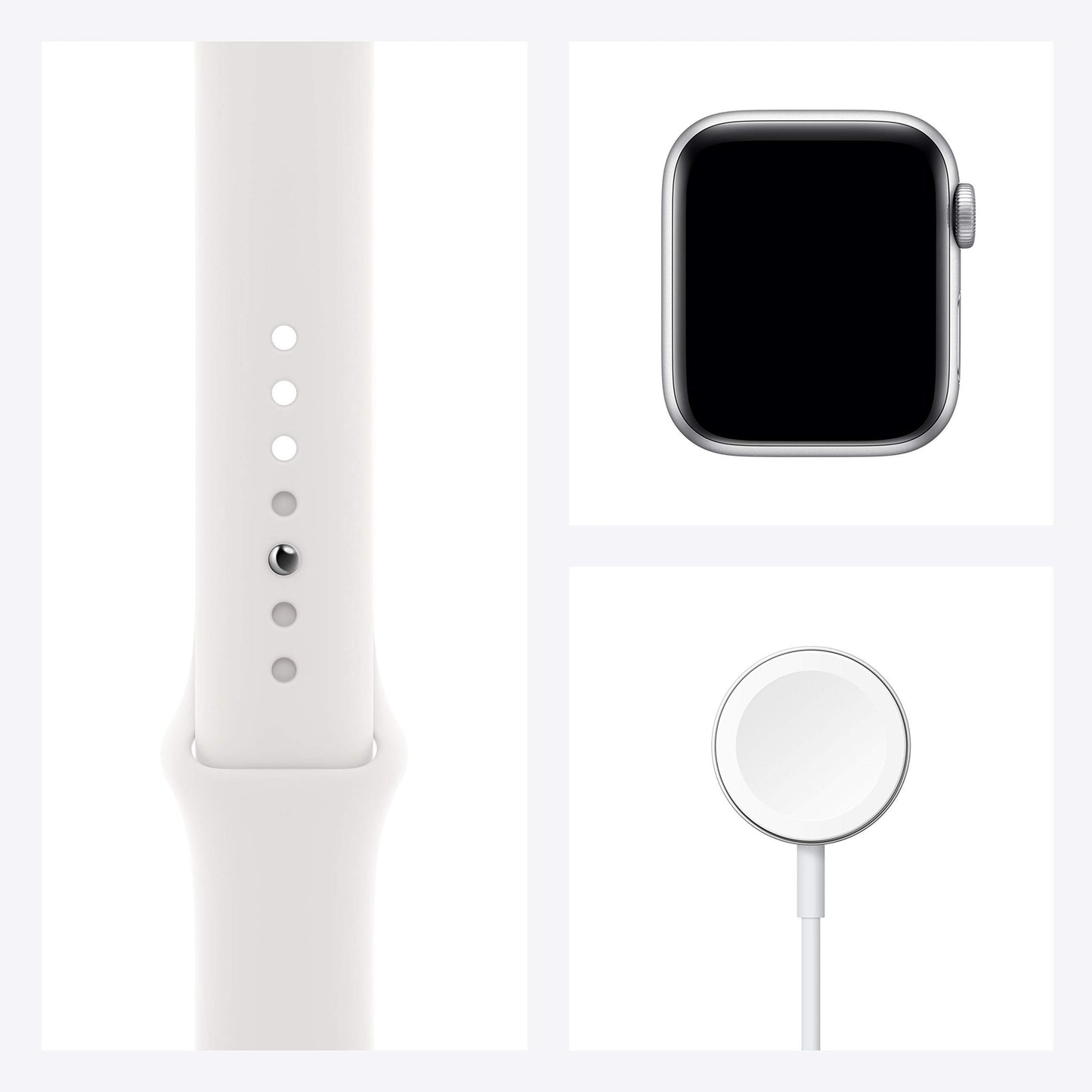 Apple Watch SE 2020 (GPS, 40MM) Boîtier en Aluminium Argent avec Bracelet Sport Blanc (reconditionné)