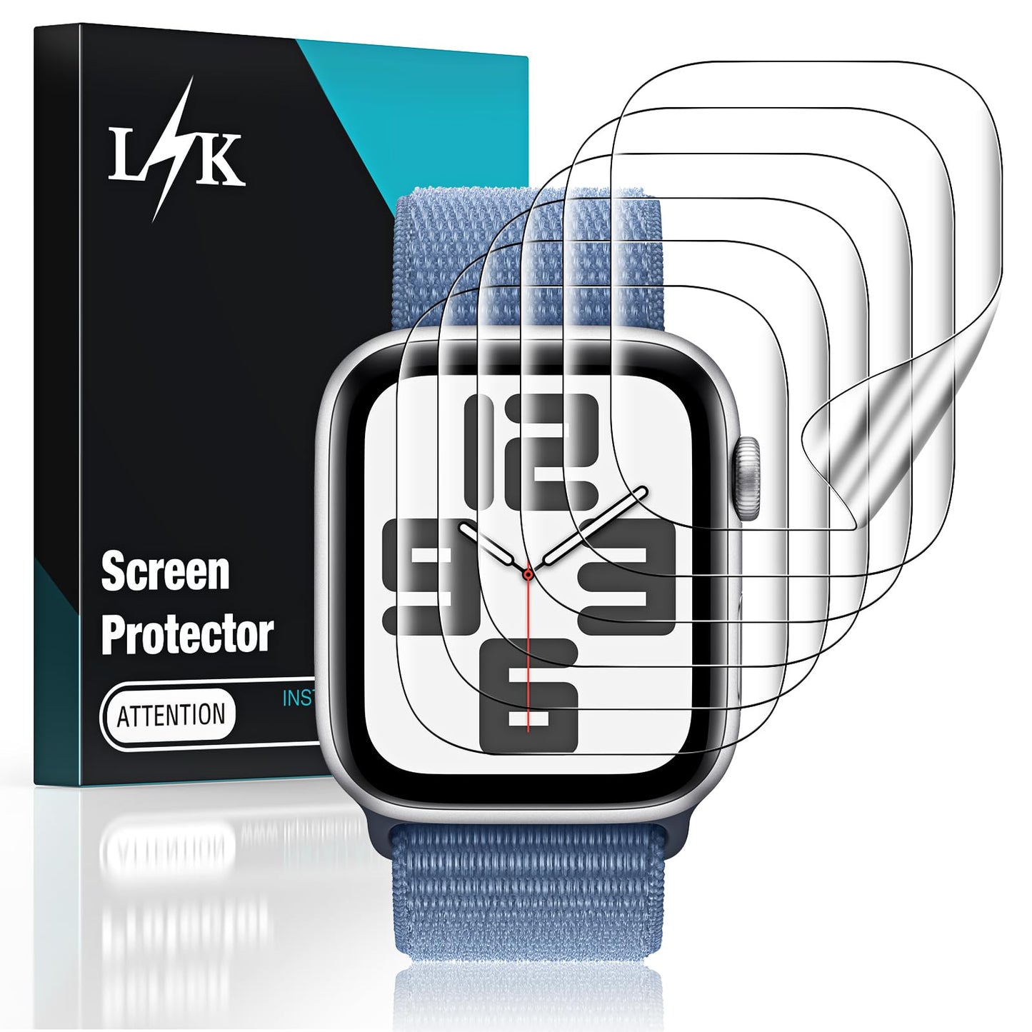 LϟK 6 Pièces Protection Écran pour Apple Watch 44mm Series 6 5 4 Se - sans Bulles Haute Définition Qualité Supérieure Transparent Doux TPU Film Protection