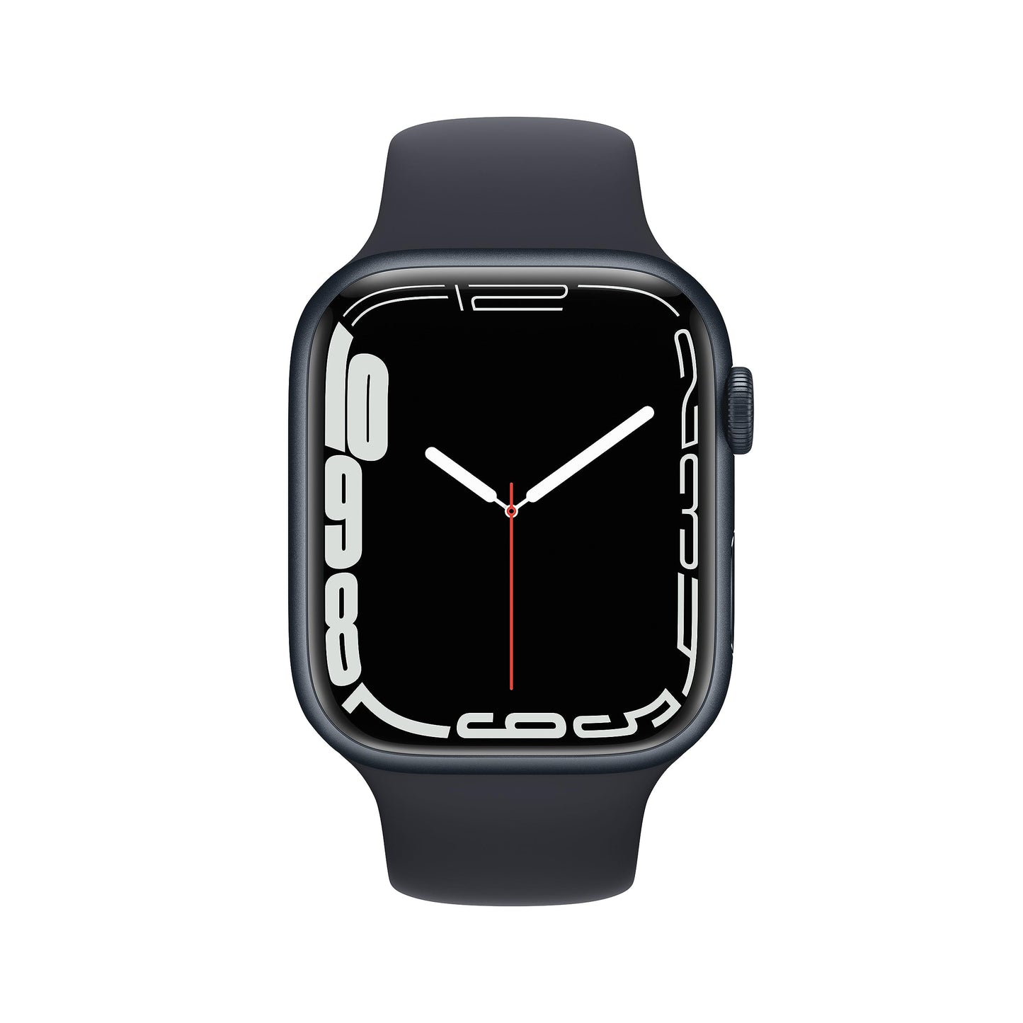 Apple Watch Series 7 (GPS, 45mm) Smartwatch - Aluminiumgehäuse Mitternacht, Sportarmband Mitternacht - Regular. Fitnesstracker, Blutsauerstoff und EKGApps, Always-On Retina Display, Wasserschutz