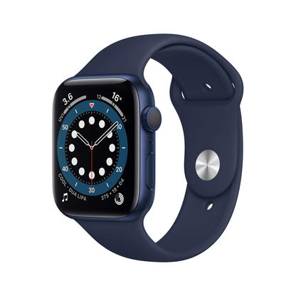 Apple Watch Series 6 (GPS, 44MM) Boîtier en Aluminium Bleu avec Bracelet Sport Bleu Marine (Reconditionné)