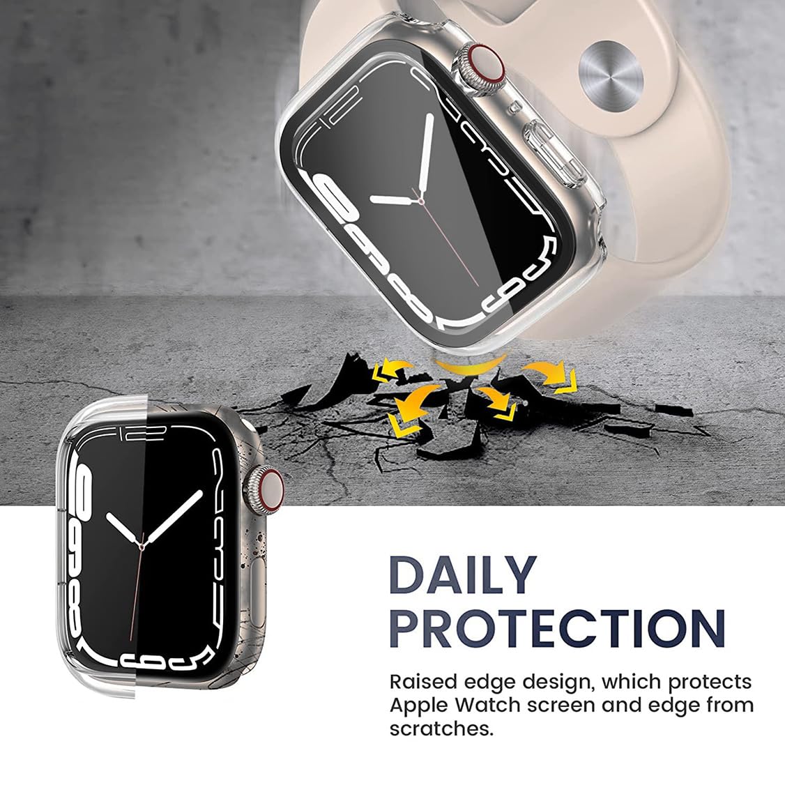 HANKN (2 Pièces Coque Dur pour Apple Watch Series 6 5 4 SE 40mm Protecteur D'écran Verre Trempé Antichoc iWatch Boîtier, 40 mm, Transparent x 2