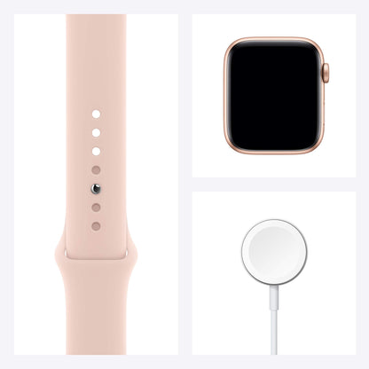 Apple Watch SE 2020 (GPS, 44MM) Boîtier en Aluminium Or avec Bracelet Sport Sable Rose (Reconditionné)