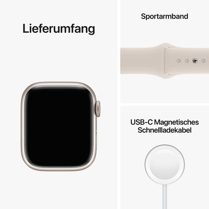 Apple Watch SE (2. Generation) (GPS, 40mm) Smartwatch - Aluminiumgehäuse Polarstern, Sportarmband Polarstern - Regular. Fitness-und Schlaftracker, Unfallerkennung, Herzfrequenzmesser, Wasserschutz