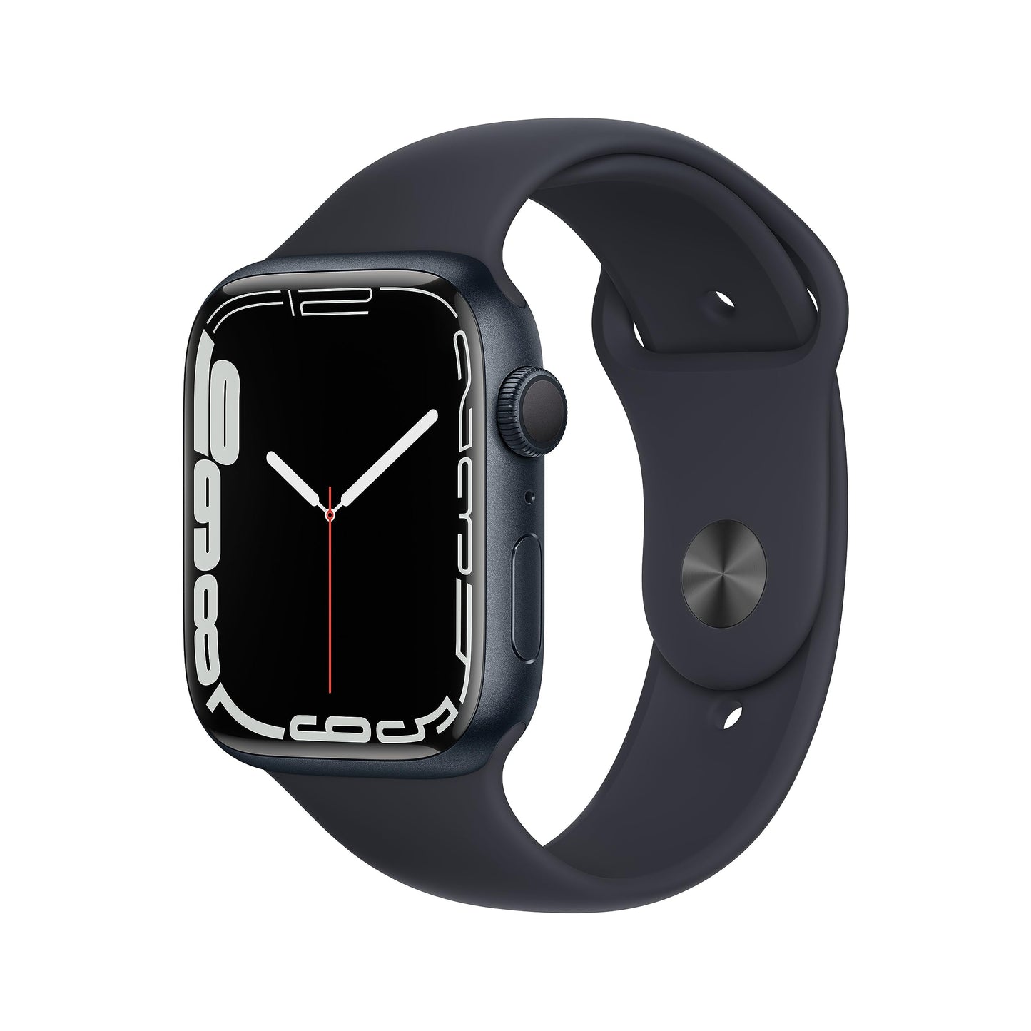 Apple Watch Series 7 (GPS, 45mm) Smartwatch - Aluminiumgehäuse Mitternacht, Sportarmband Mitternacht - Regular. Fitnesstracker, Blutsauerstoff und EKGApps, Always-On Retina Display, Wasserschutz