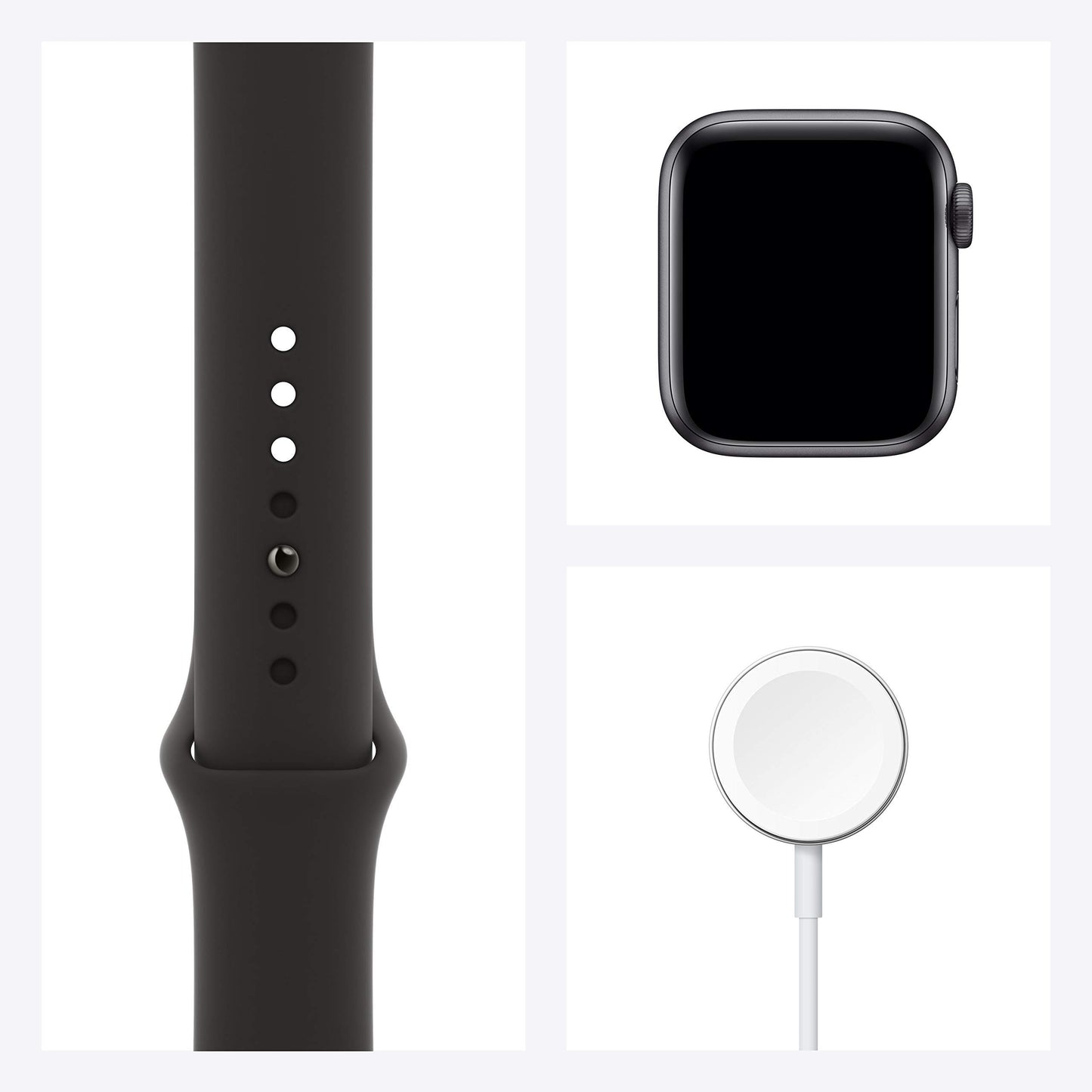 Apple Watch Series 6 (GPS, 40mm) Boîtier en Aluminium Gris Sidéral avec Bracelet Sport Noir (Reconditionné)