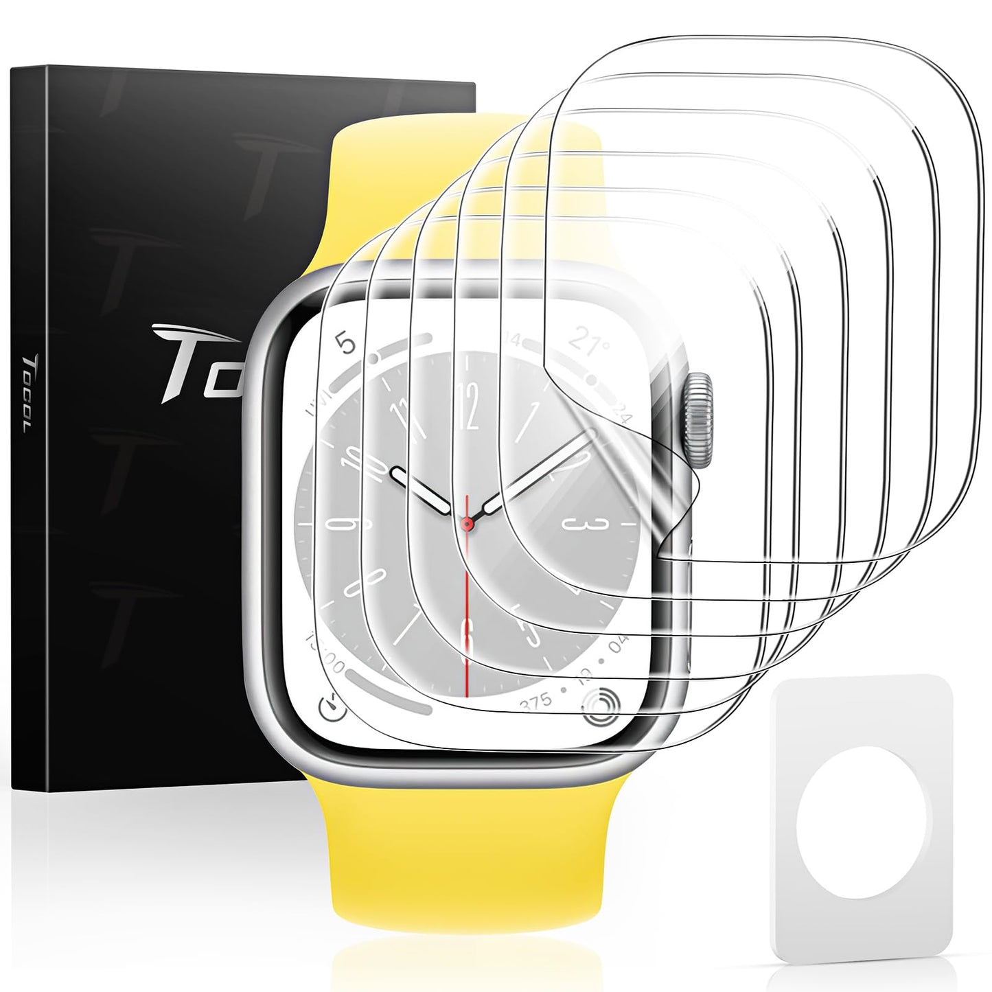 TOCOL 6 Pièces Protection Écran pour Apple Watch Serie 6/5/4/SE 40mm, Sans Bulles Résistant aux Rayures HD Qualité Supérieure Transparent TPU Souple Film Protecteur pour Apple Watch 40mm