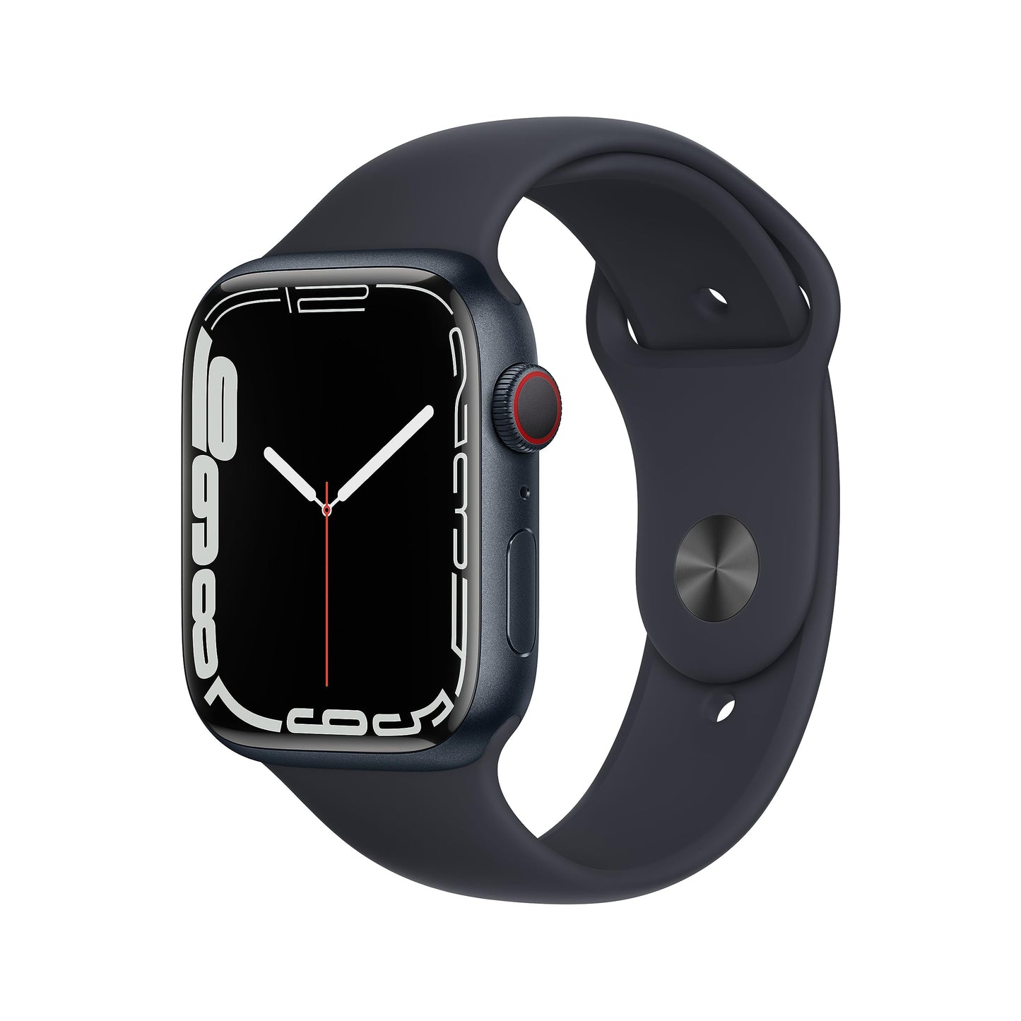 Apple Watch Series 7 (GPS + Cellular, 45 mm) - Boîtier en Aluminium Minuit (Bleu Nuit) avec Bracelet Sport Minuit (Bleu Nuit), Standard