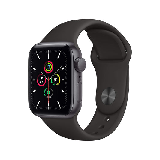 Apple Watch SE 2020 (GPS, 40MM) Boîtier en Aluminium Gris Sidéral avec Bracelet Sport Noir (reconditionné)