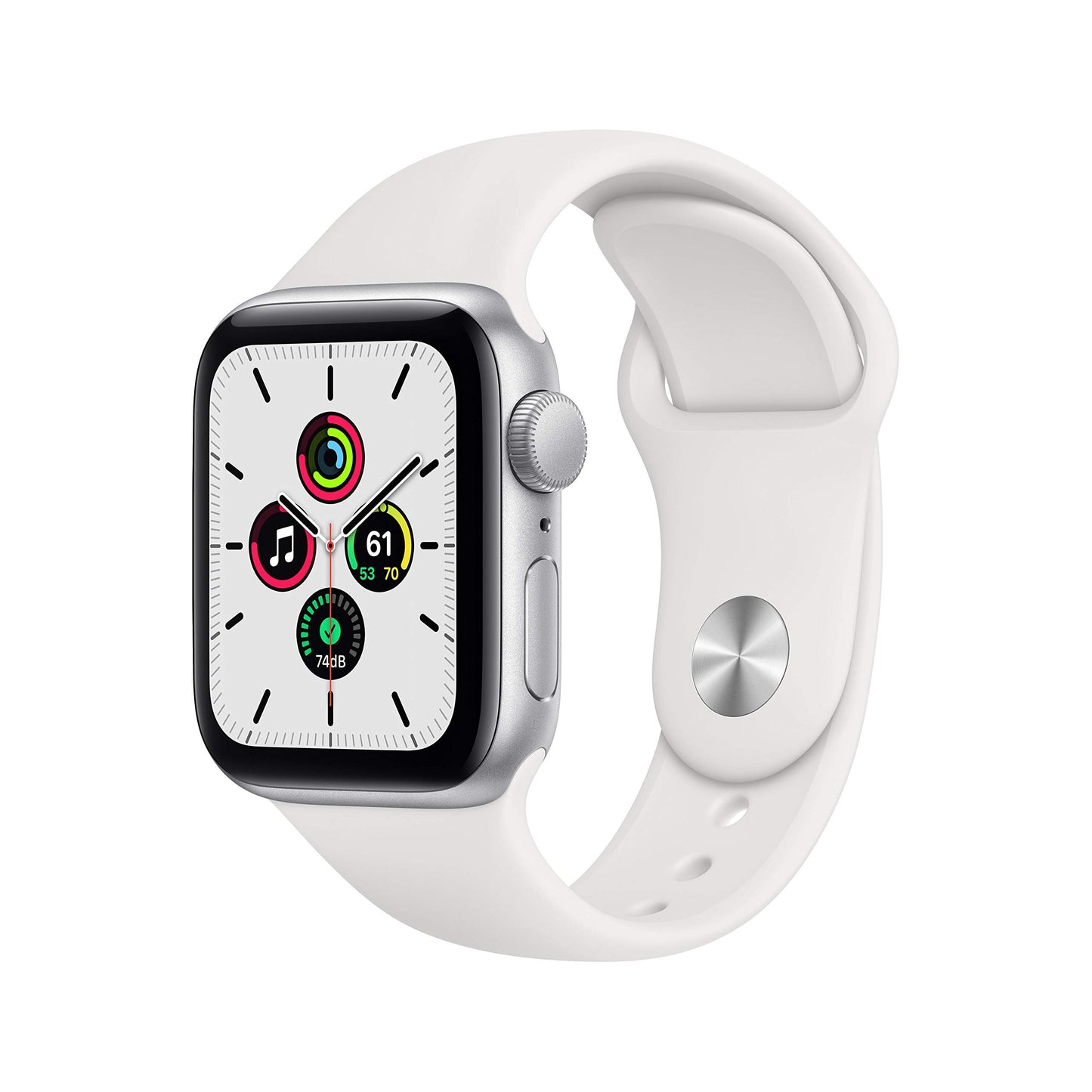 Apple Watch SE 2020 (GPS, 40MM) Boîtier en Aluminium Argent avec Bracelet Sport Blanc (reconditionné)