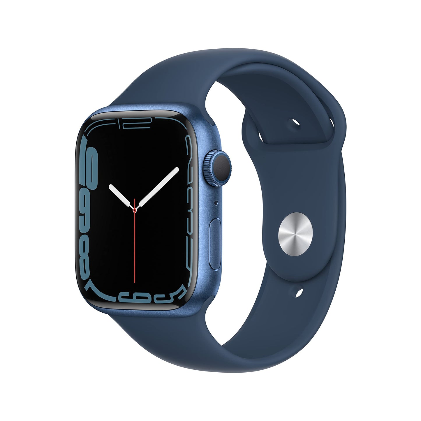 Apple Watch Series 7 (GPS, 45 mm), boîtier en Aluminium Bleu avec Bracelet Sport Bleu Abysse, Standard (Reconditionné)