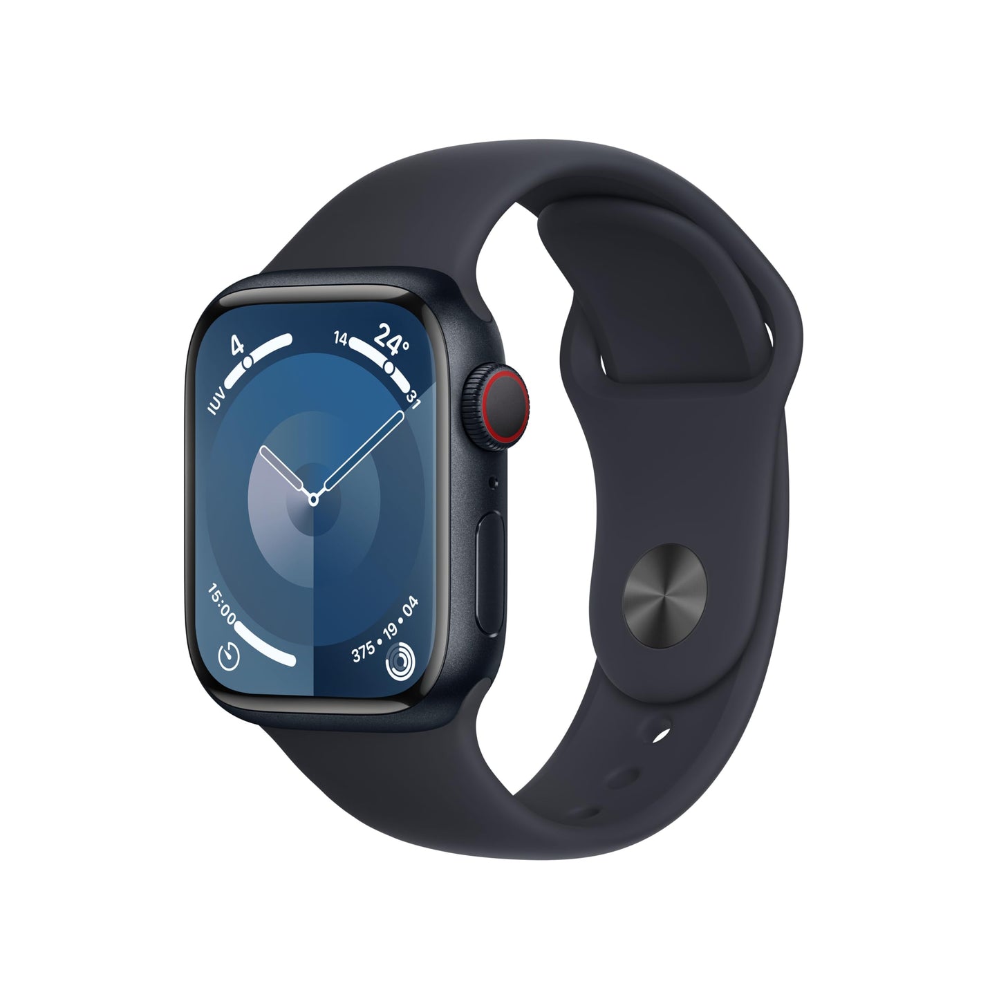 Apple Watch Series 9 [GPS + Cellulaire, 41 mm] Boîtier Minuit avec Bracelet Sport Minuit, S/M (Reconditionné)