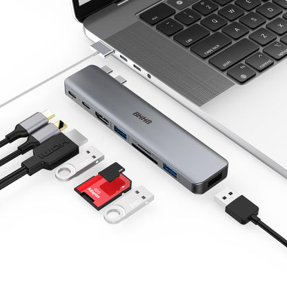 BHHB M81 Hub USB C, Adaptateur pour MacBook Pro Air 8 en 2 Adaptateur pour Mac avec 4K HDMI, 100W 40Gbps Thunderbolt, USB-C, USB 3.0, USB 2.0, Port SD/TF, USBC Dock pour M3 M2 M1 2024 2023 2022 2021