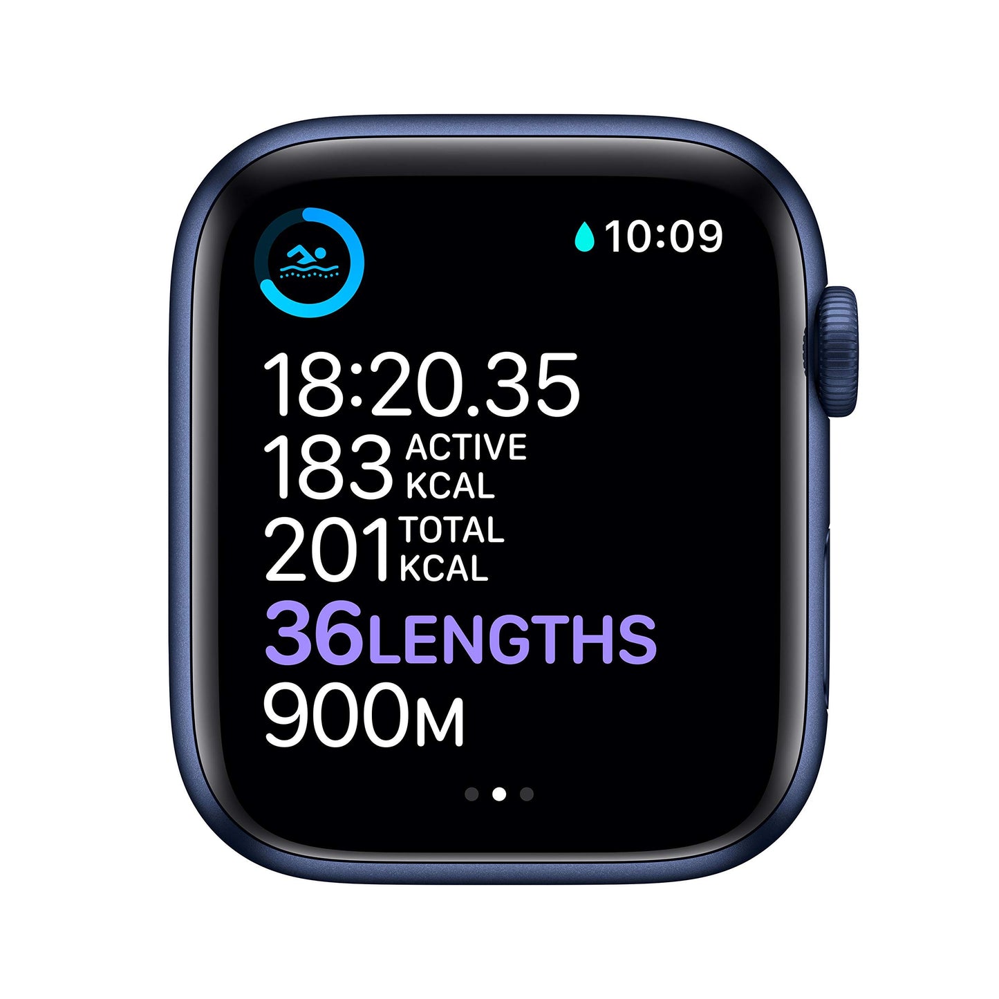 Apple Watch Series 6 (GPS, 44MM) Boîtier en Aluminium Bleu avec Bracelet Sport Bleu Marine (Reconditionné)