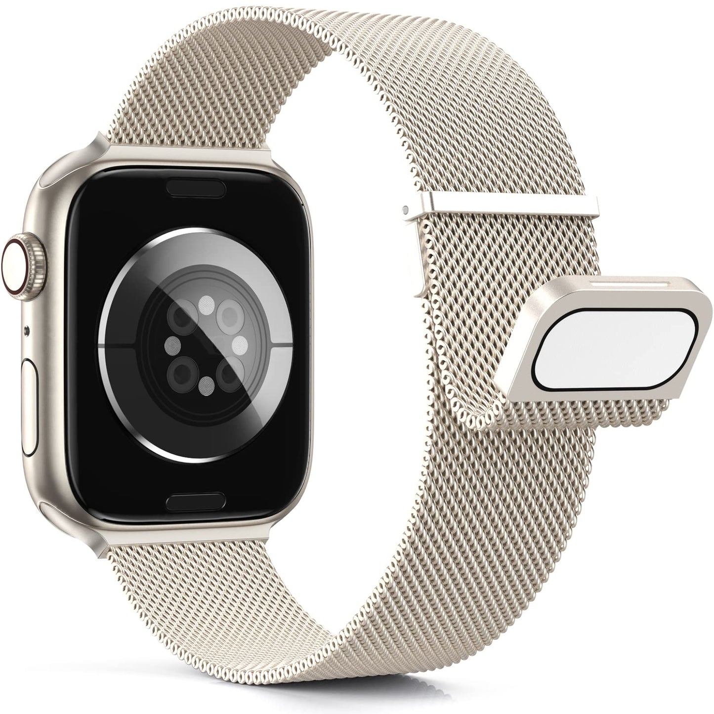 Higgs Métal Bracelet Compatible avec Bracelets Apple Watch 40mm 41mm 38mm 44mm 42mm Ultra 2 49/46/45mm Femme,Bracelet Double Magnétique pour iWatch Series 10 9 SE(se 2) 8 7 6 5 4 3 2 1, Metal Milanais