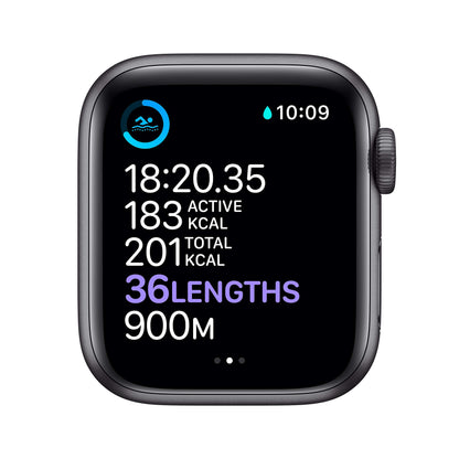 Apple Watch Series 6 (GPS, 40mm) Boîtier en Aluminium Gris Sidéral avec Bracelet Sport Noir (Reconditionné)