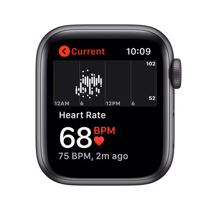 Apple Watch SE 2020 (GPS, 40MM) Boîtier en Aluminium Gris Sidéral avec Bracelet Sport Noir (reconditionné)